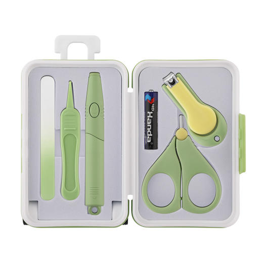 【5件小旅行箱婴儿指甲剪套装】新品婴儿指甲剪套装新生宝宝防夹肉指甲钳儿童指甲刀挖耳挖5件套 商品图4