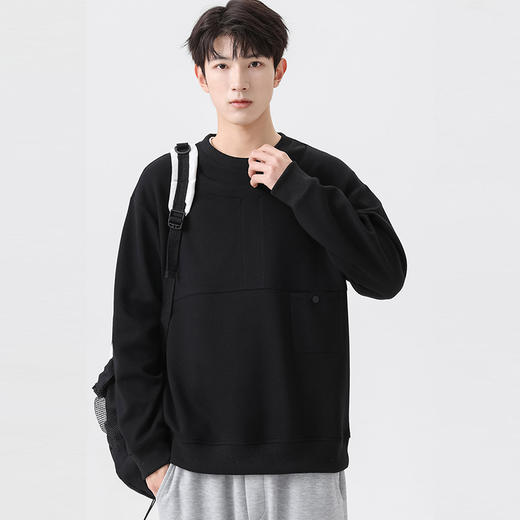 【新款DSL】大依优型大码圆领卫衣长袖加肥加大胖子上衣男士T恤肥佬打底男装 商品图1