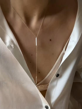 AWU｜L6 - Linear D1 necklace 【 直 】直双条 Y型项链