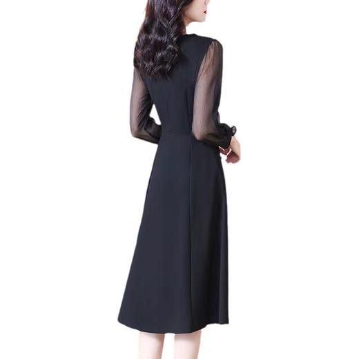 AHM-5302法式复古赫本风小黑裙春季新款时尚优雅气质修身显瘦连衣裙 商品图4