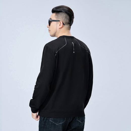 【新款DMH】大依优型大码圆领卫衣长袖弹力加肥加大胖子上衣男士T恤肥佬打底男装 商品图1
