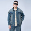 【Q】【新款DMH】大依优型大码牛仔外套潮牌男装胖子春翻领工装飞行夹克宽松外套男 商品缩略图1