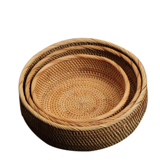 秋藤手工编织收纳筐 圆形 商品图4
