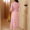 HT-8101粉色碎花春装裙子气质收腰高级感小众设计温柔风轻奢高端连衣裙 商品缩略图3