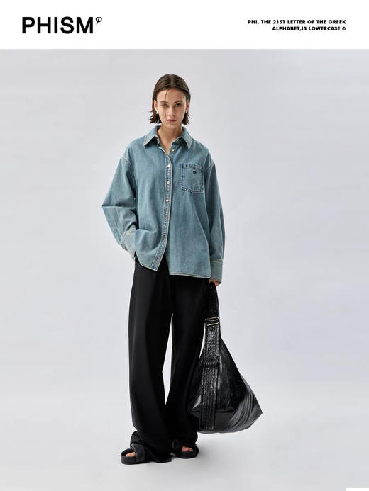 极简百搭牛仔衬衫 商品图0