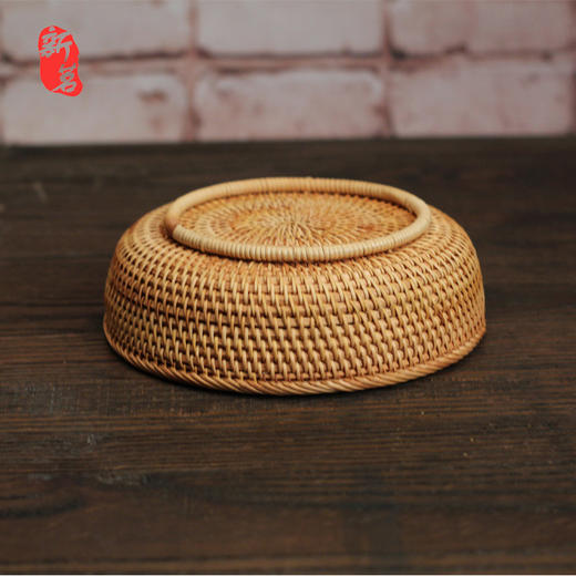 秋藤手工编织收纳筐 圆形 商品图2