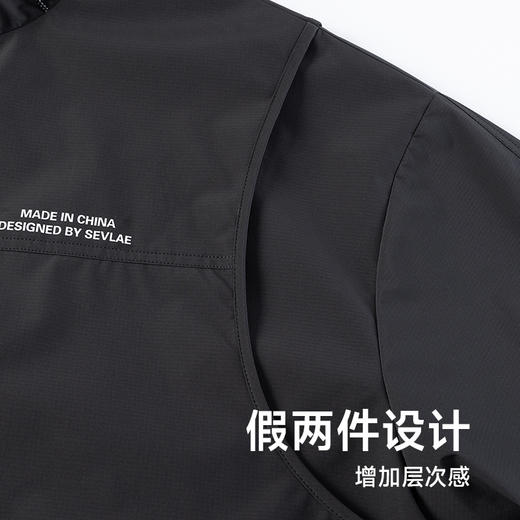 【新款DPX】大依优型大码大口袋工装连帽假两件外套夹克男装胖子春夹克宽松外套男 商品图2