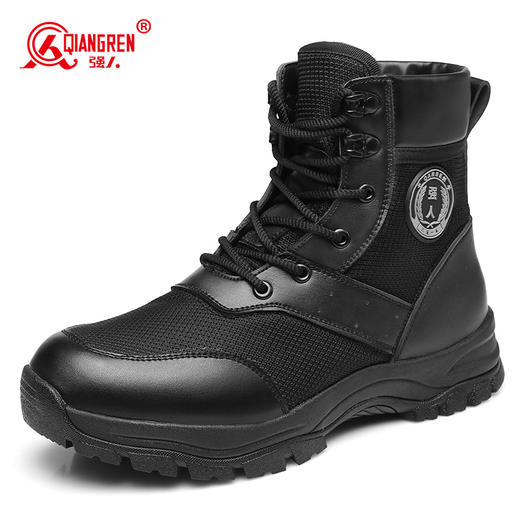 强人3515男士户外运动休闲鞋防刺穿黑色高帮训练登山鞋防滑耐磨 商品图9