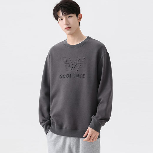 【新款DSL】大依优型大码圆领卫衣长袖加肥加大胖子上衣男士T恤肥佬打底男装 商品图5