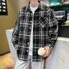 【新款DH】大依优型大码时尚翻领夹克格子雷萨加肥加大休闲胖子宽松外套上衣男装潮流 商品缩略图1