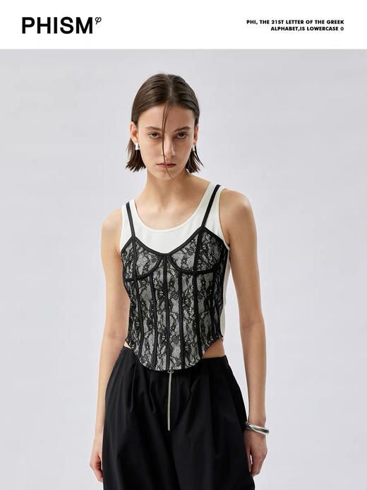 假两件蕾丝背心 商品图0