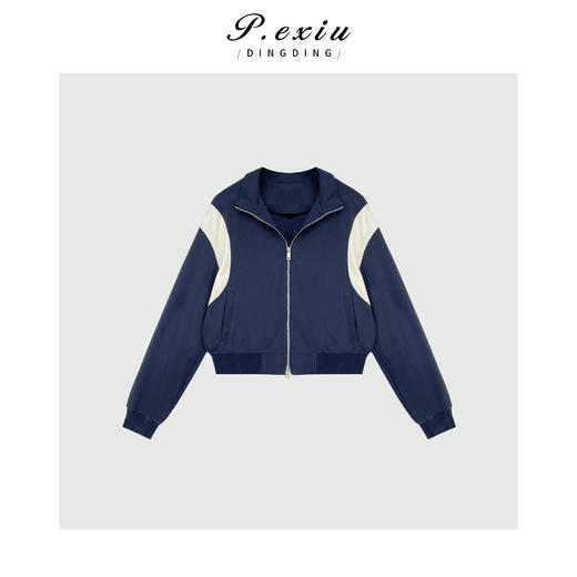 03-4潘依绣丁丁宠粉PanYiXiu/潘依绣春夏新品撞色运动休闲外套短裤套装 W-61911 商品图2