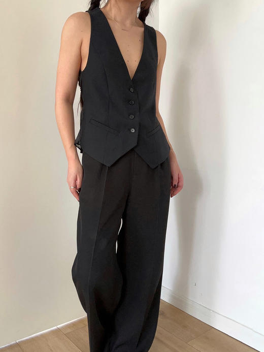 TU｜C04SS24-JK06-BK00 澳毛拼接马甲 [ 黑 ] 商品图4