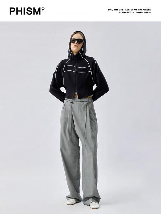 撞色收腰卫衣外套 商品图0