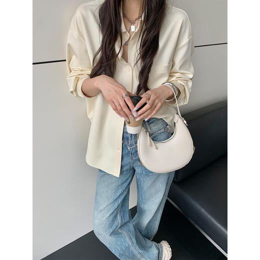 PAPERLLL重工竹节阔腿直筒牛仔裤女2024年新款时尚潮流高腰长裤 商品图4