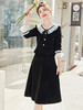 2024年春季上新韩版气质时尚小清新拼接撞色高腰A裙两件套HR-HYYF6873 商品缩略图2
