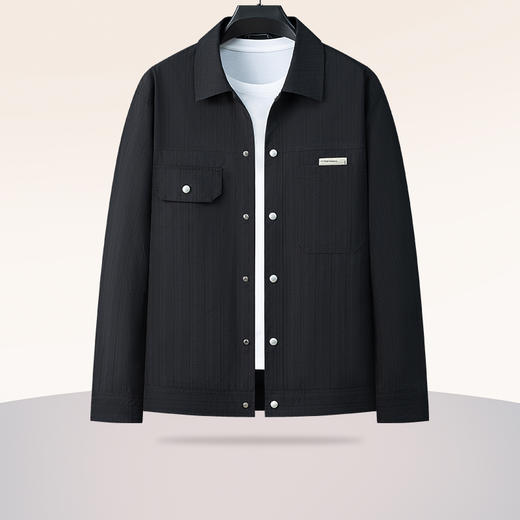 【新款DPX】大依优型大码轻商务翻领外套口袋夹克男装胖子春夹克宽松外套男 商品图1