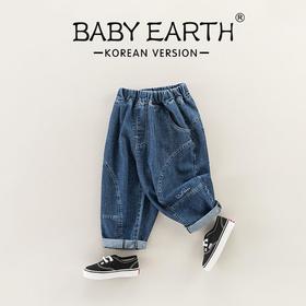 男童软牛仔裤春季儿童韩版裤子春装运动裤宝宝休闲裤小童工装裤春