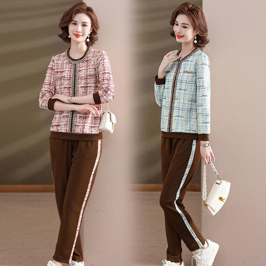 MC 8815两件套洋气大码妈妈装套装 商品图0