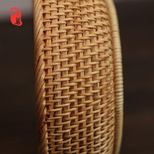 秋藤手工编织收纳筐 圆形 商品图3