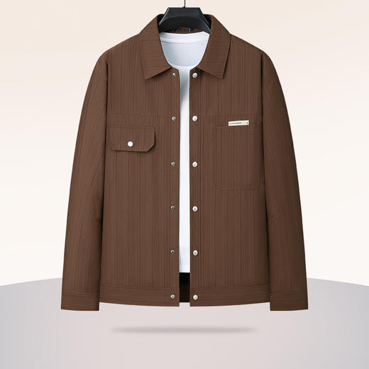 【新款DPX】大依优型大码轻商务翻领外套口袋夹克男装胖子春夹克宽松外套男 商品图0