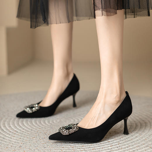 【预售5天】轻奢优雅百搭，尖头羊翻皮高跟鞋XKDY&X1651 商品图11