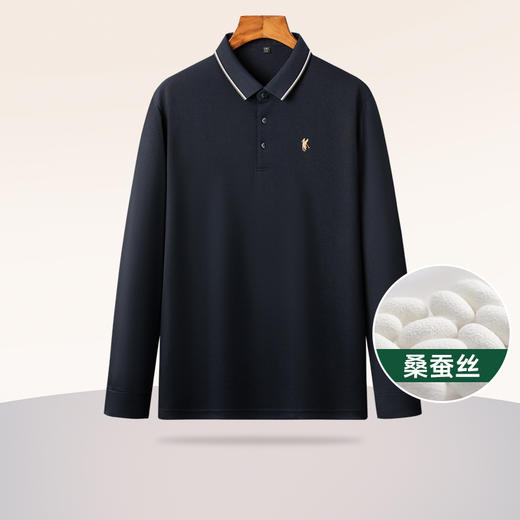 【Q】【桑蚕丝】【新款DSZ】大依优型大码长袖Polo衫T恤加肥加大肥佬休闲商务宽松透气上衣打底 商品图6