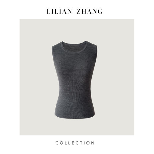 LILIAN ZHANG 定制——100%绵羊毛修身圆领背心、多色搭配   2408001 商品图2