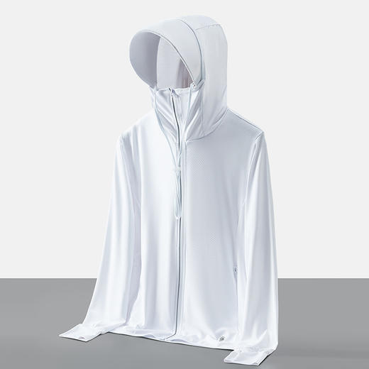 【可拆卸大帽檐防晒衣】夏季防晒衣大帽檐防紫外线女大码运动风衣男超薄冰丝弹力皮肤衣潮，面罩高度包裹可盖至鼻梁，网孔式穿戴自由呼吸。ry 商品图5