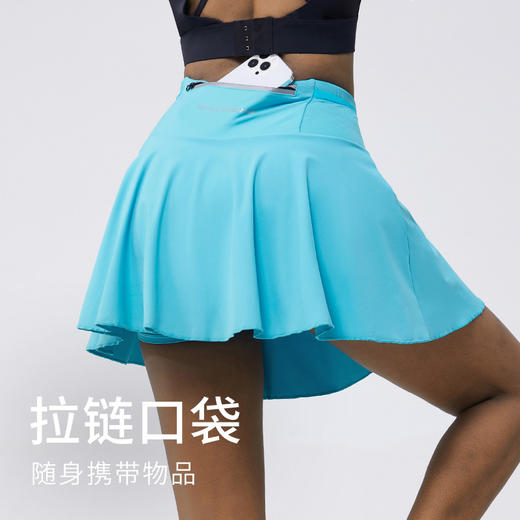 【全腰围口袋短裙】专业假两件防走光健身户外跑步网球运动半身裙 商品图3