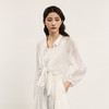 谜底薄款衬衫长袖女2024夏新品浪漫感后背立体压花衬衣242MC0535 商品缩略图1