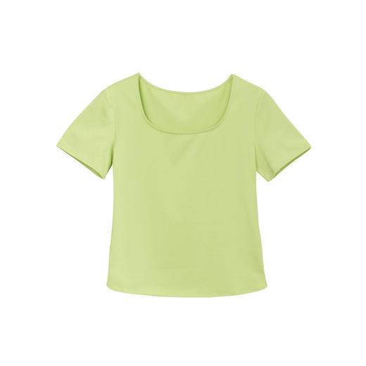 谜底纯色短款T恤短袖女2024夏季新款极简风修身圆领上衣246MT7043 商品图4