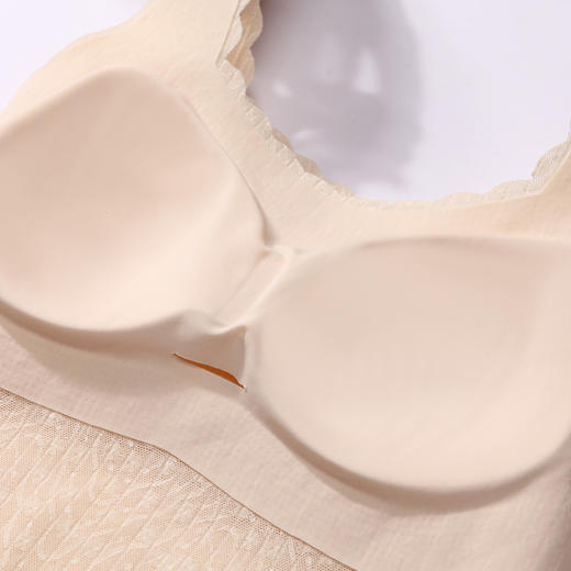 都市丽人宽肩背心女蕾丝背心无尺码半固定模杯丝质宽肩背心无钢圈无排扣LV44A1 商品图7