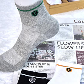 男士2024半打袜春夏长筒运动袜网面无骨精梳棉袜[2411105]