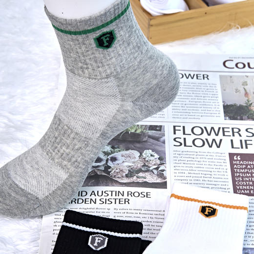 男士2024半打袜春夏长筒运动袜网面无骨精梳棉袜[2411105] 商品图0