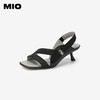 MIO米奥夏季方头高跟复古时装凉鞋异形细跟通勤高跟凉鞋女M243141507 商品缩略图0