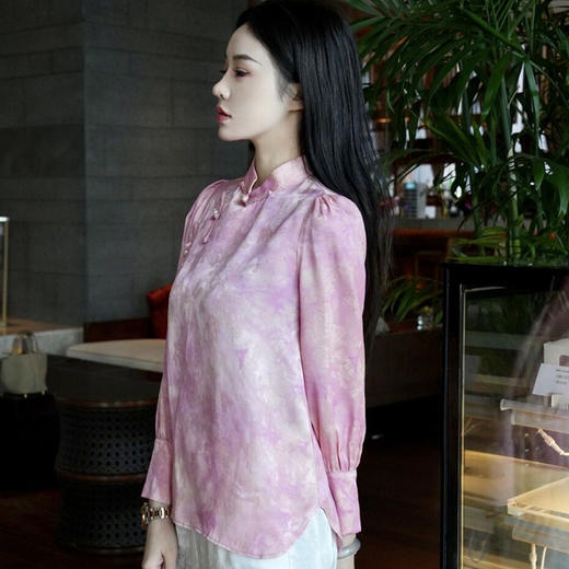 OG9730 早春新中式国风百搭日常休闲改良复古民族风衬衫小立领打底衫 商品图2