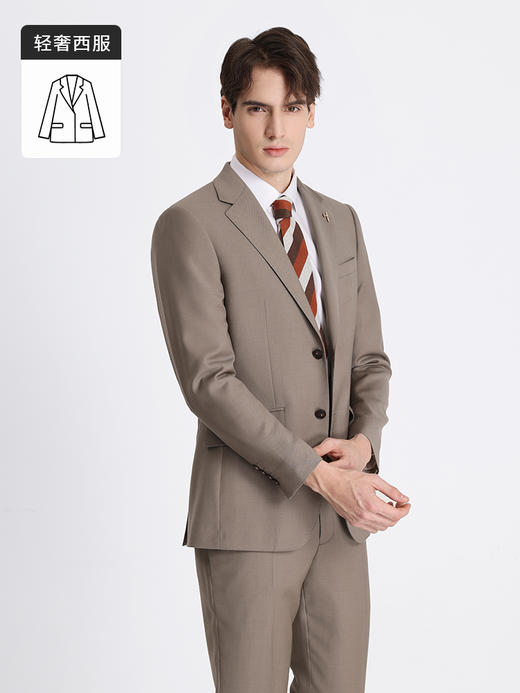 callisto咖啡色全羊毛西服 STBWJ055T 商品图3
