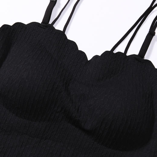 都市丽人抹胸女蕾丝背心无尺码可拆卸杯垫文胸背心二合一长抹胸长抹胸无钢圈无排扣LV42A2 商品图4