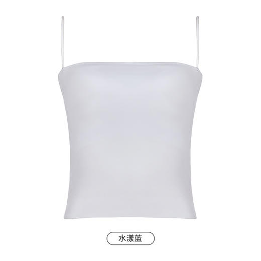 都市丽人吊带背心女锦纶冰丝背心无尺码固定杯垫丝质吊带背心无钢圈无排扣LV43A3 商品图11