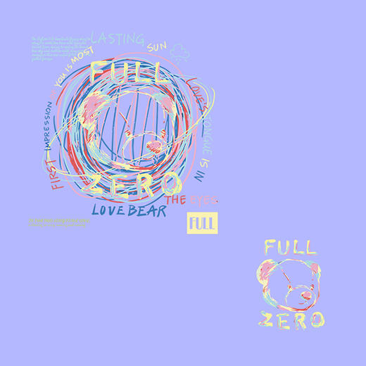 潮牌卡通彩圈小熊新款图案热转印A级过粉耐水洗胶印白墨烫画贴 商品图0