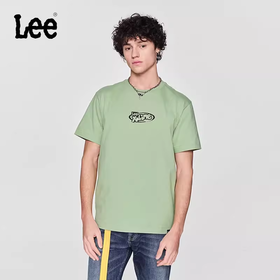 Lee24早春新品舒适版型字母logo印花圆领男短袖T恤潮LMT0081204LE00FA06351