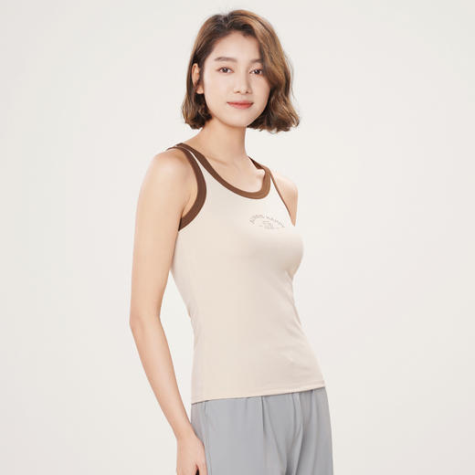 都市丽人宽肩背心女罗纹棉背心无罩杯棉质宽肩背心无钢圈无排扣LV46A1 商品图1