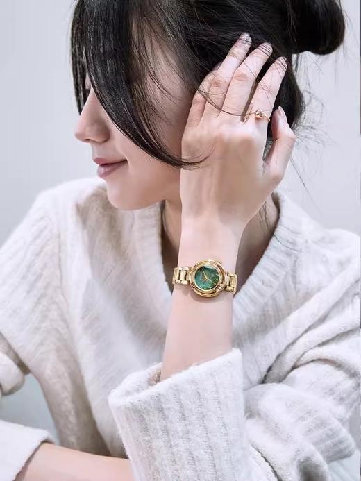西铁城/CITIZEN光动能手表镶钻贝母绿色时尚女表EM1113-82Y 商品图1