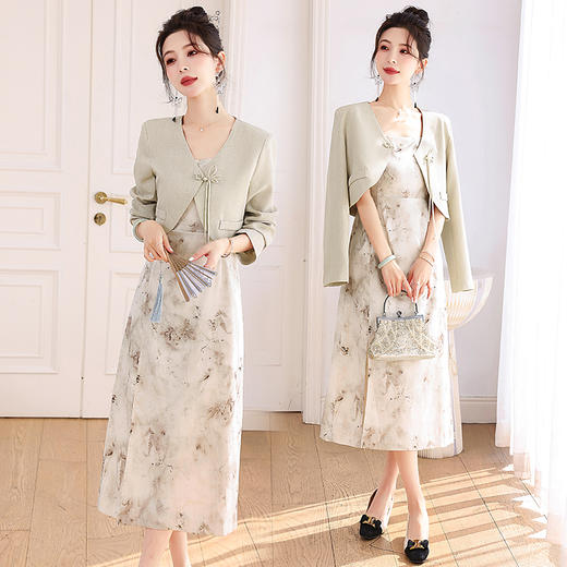 新中式盘扣小外套，吊带裙两件套HR-YWY8930 商品图1