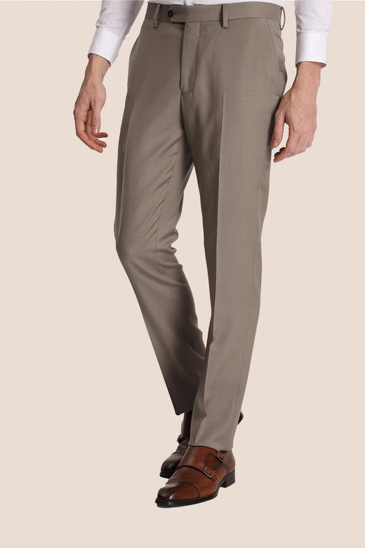 callisto咖啡色全羊毛西裤 STBWP055T 商品图0