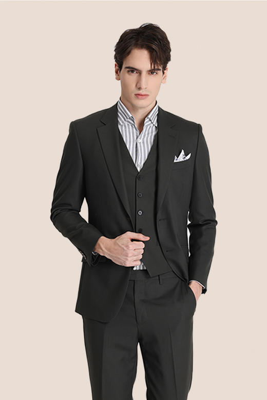 callisto绿色绵羊毛混纺西服 ATBWJ023C 商品图0