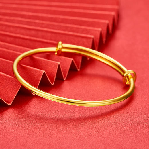 【限时克减128元】足金999.9 #儿童/宝宝 黄金光圈空心推拉童镯BB镯宝宝镯（单只）(TZ00011-01)（预售产品下单后不退款不退货不换货不补差价） 商品图0