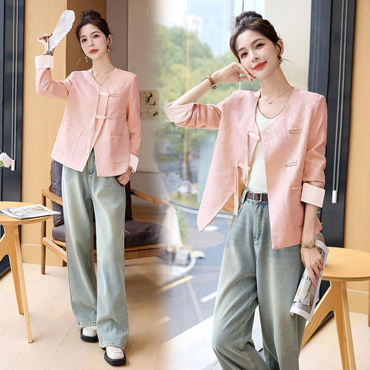 挺括不易皱，复古盘扣短外套HR-YQH2518 商品图3