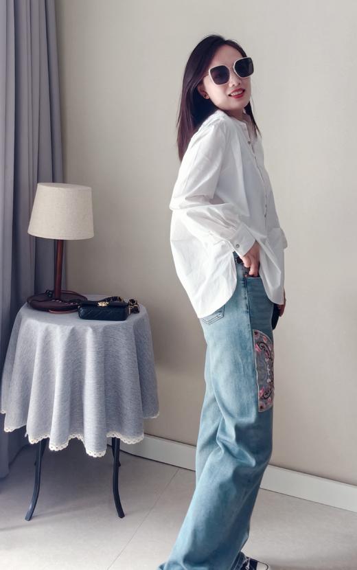 利落大方贝壳扣子小立领小中式白衬衫 商品图5